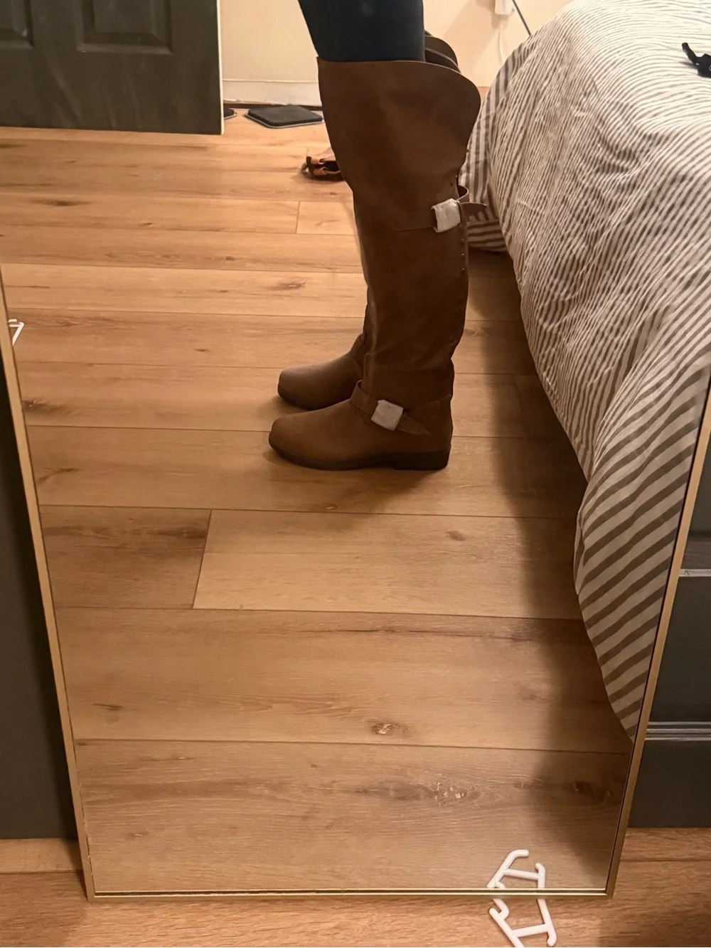 Women’s Tall Riding Boots in Cognac Brown with Stud Detail